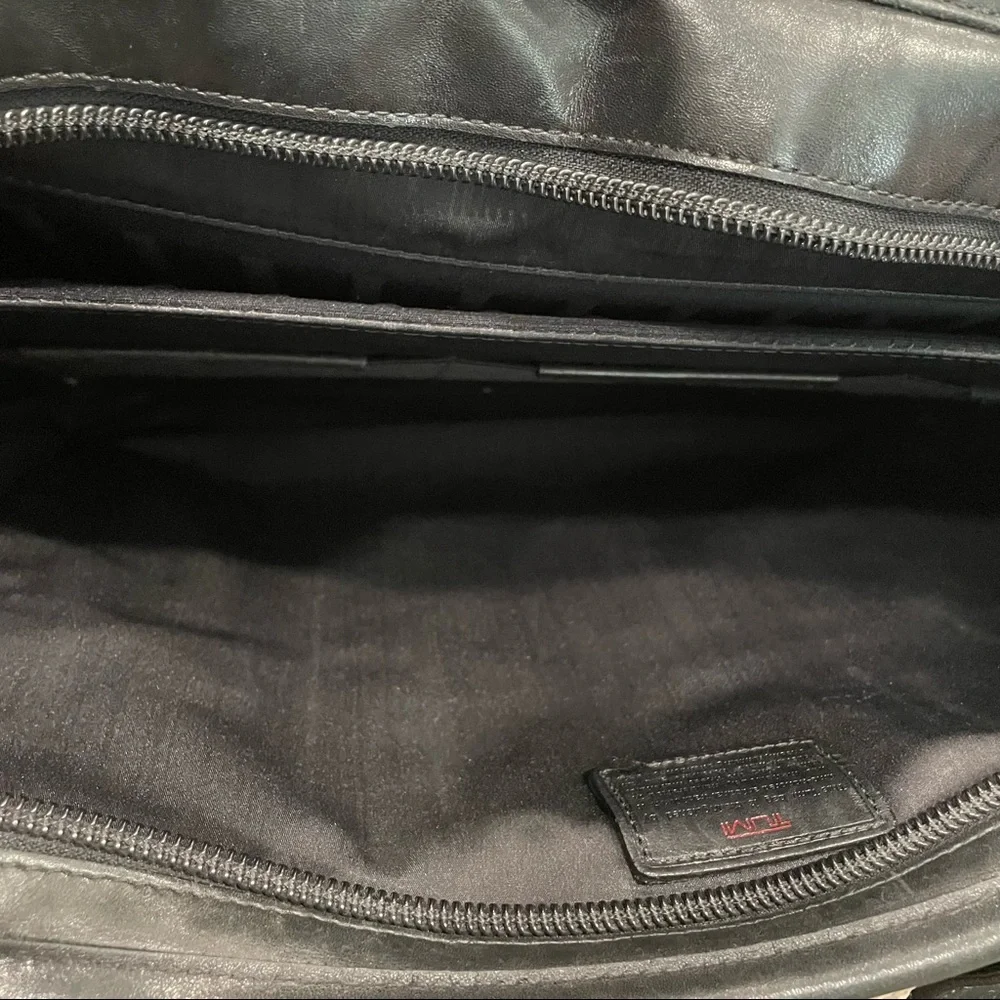 TUMI Black Leather Alpha Briefcase
